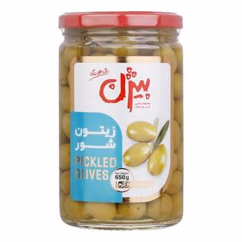 کنسرو زیتون شور با هسته (معمولی) بیژن 650 گرم
