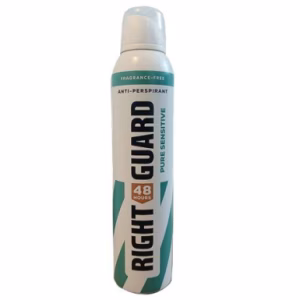 اسپری زنانه RIGHT GUARD PURE SENSITIVE رایت گارد 48h حجم ۲۵۰ میل