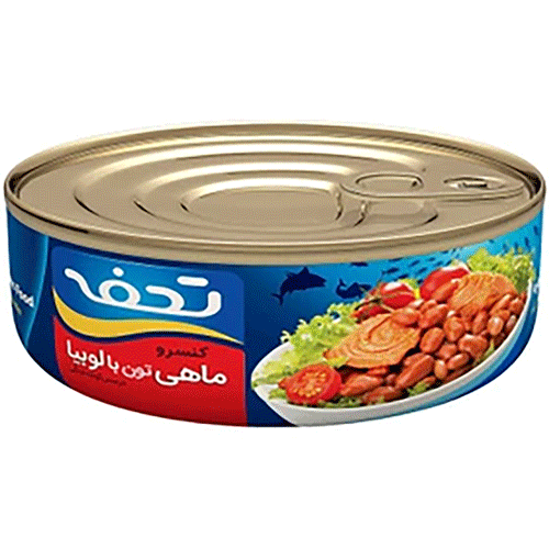 کنسرو ماهی تون با لوبیا چیتی در سس گوجه تحفه 230 گرمی