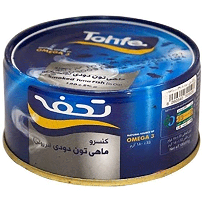 کنسرو ماهی تون دودی در روغن تحفه 180 گرمی