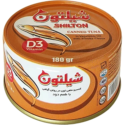 کنسرو ماهی تون در روغن گیاهی با طعم دود شیلتون 180 گرمی