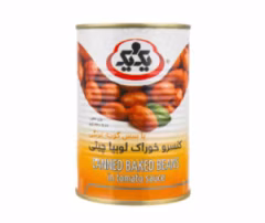 کنسرو خوراک لوبیا چیتی با سس گوجه فرنگی یک و یک 420 گرم