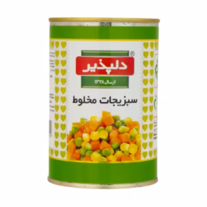 کنسرو سبزیجات مخلوط Delpazir دلپذیر وزن 420 گرم