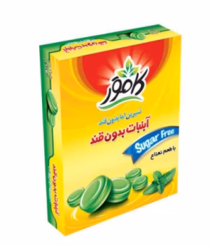 آبنبات بدون قند با طعم نعنا کامور 130 گرم