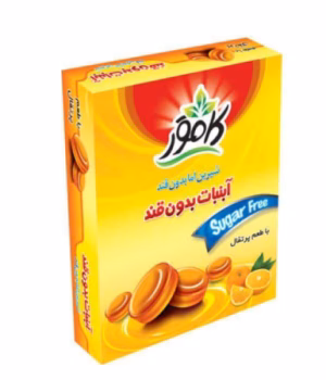 آبنبات بدون قند با طعم پرتقال کامور 130 گرم