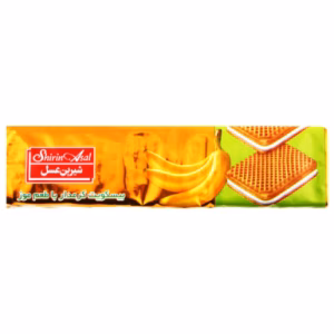 بیسکویت کرم دار با طعم موز شیرین عسل 120 گرم
