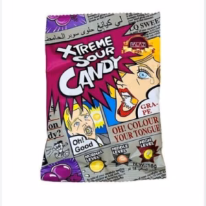 آبنبات ترش با طعم انگور XTREME SOUR CANDY